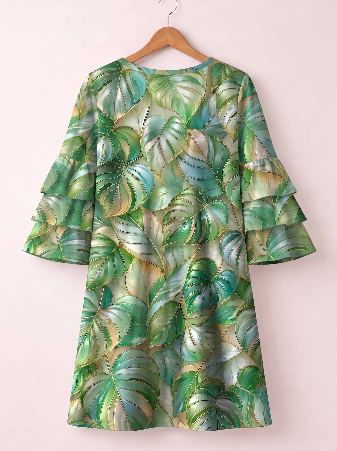 "Mwitu" Stacked Ruffle Sleeve Dress