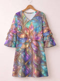 "Almasi" Stacked Ruffle Sleeve Dress
