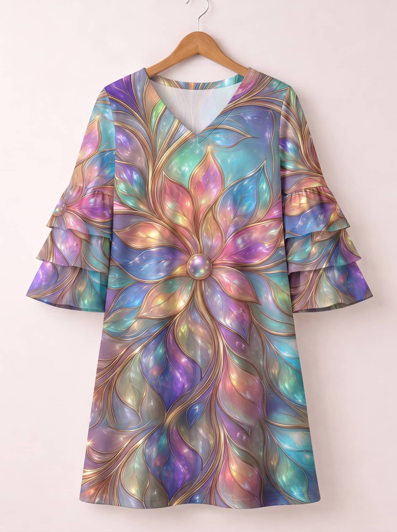 "Almasi" Stacked Ruffle Sleeve Dress