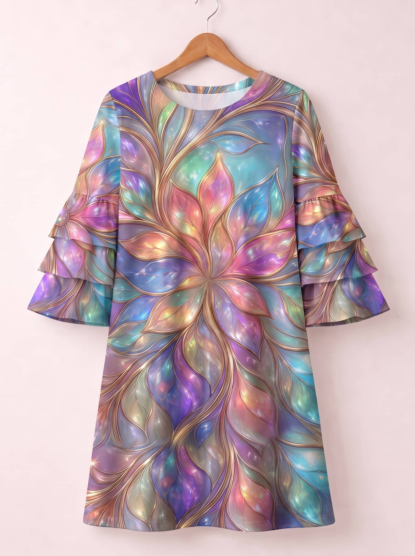 "Almasi" Stacked Ruffle Sleeve Dress