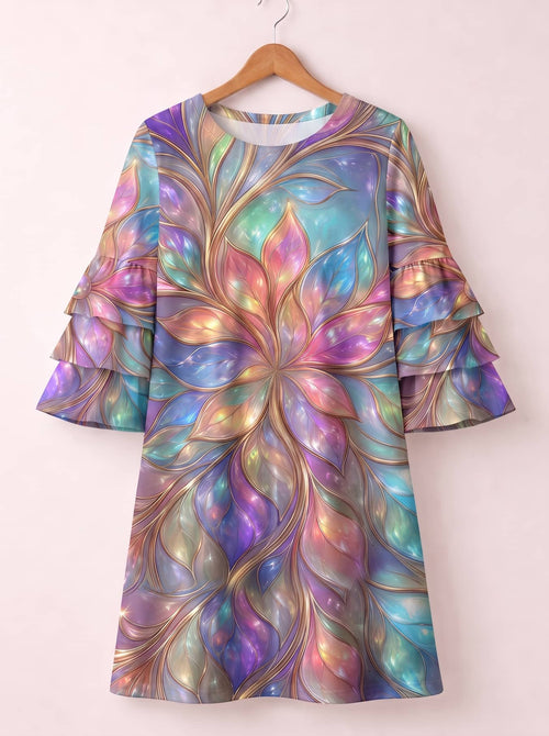 "Almasi" Stacked Ruffle Sleeve Dress