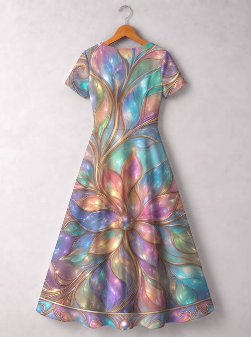 "Almasi" Short Sleeve Maxi Dress