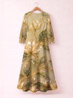 "Dhahabu" Long Sleeve Maxi Dress