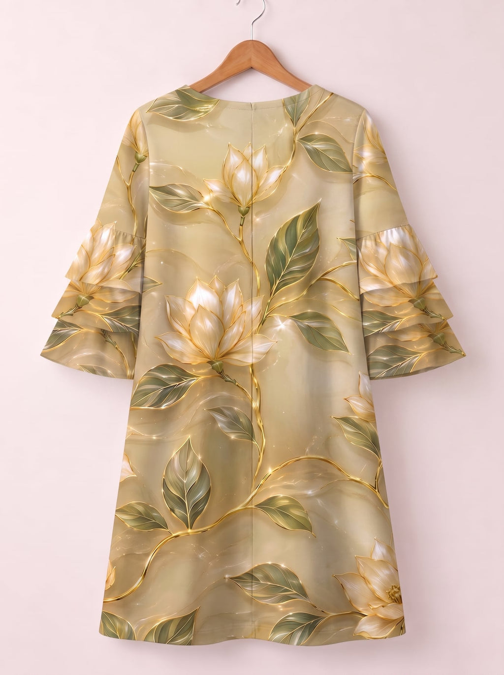 "Dhahabu" Stacked Ruffle Sleeve Dress