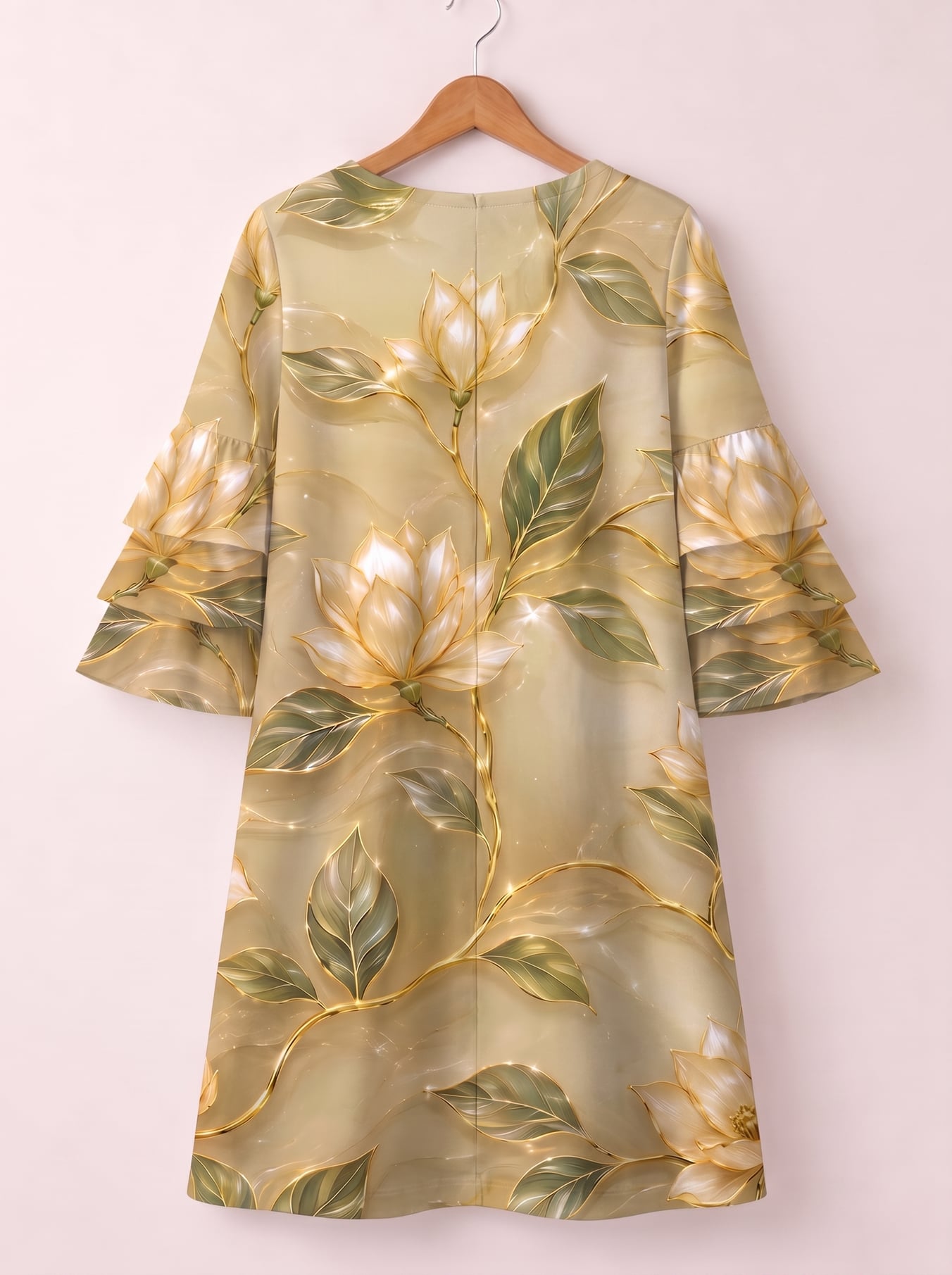 "Dhahabu" Stacked Ruffle Sleeve Dress