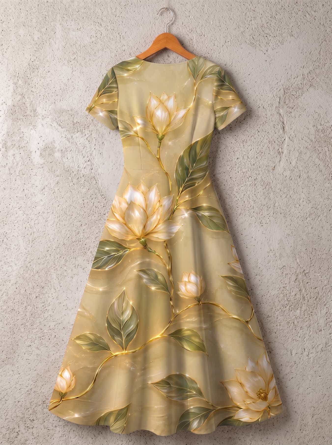"Dhahabu" Short Sleeve Maxi Dress