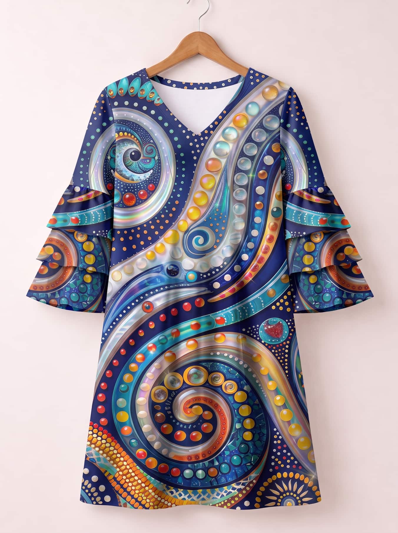 "Kito" Stacked Ruffle Sleeve Dress