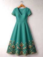 "Heshima" Short Sleeve Maxi Dress