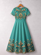 "Heshima" Short Sleeve Maxi Dress