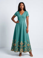 "Heshima" Short Sleeve Maxi Dress