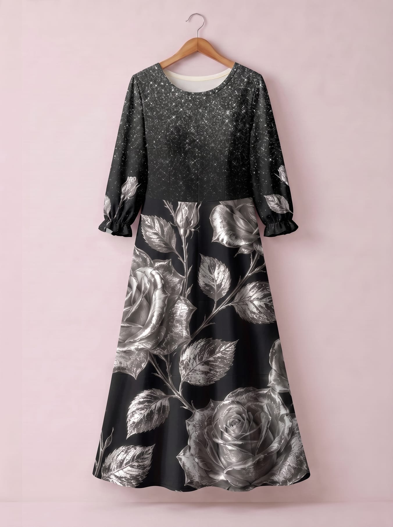 "Usiku" Long Sleeve Maxi Dress