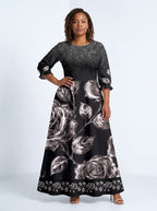 "Usiku" Long Sleeve Maxi Dress