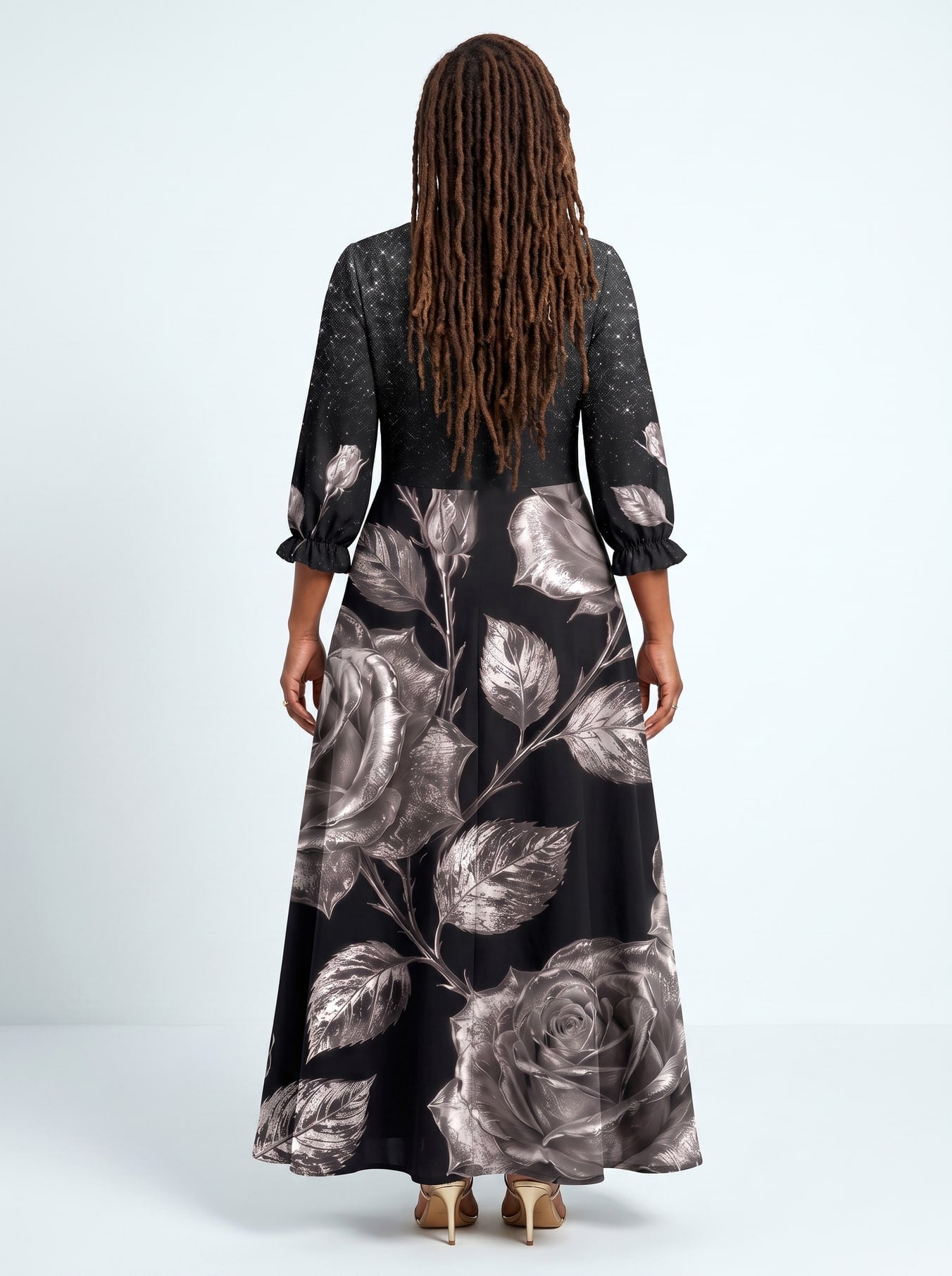 "Usiku" Long Sleeve Maxi Dress