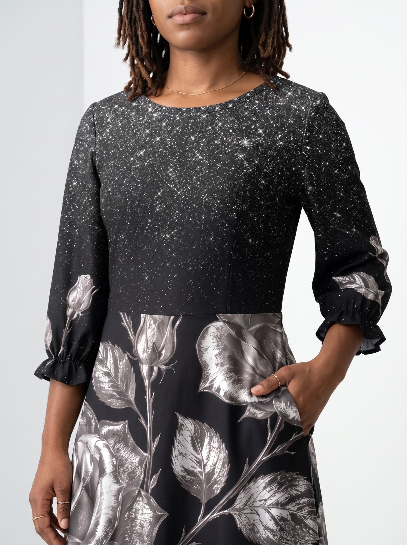 "Usiku" Long Sleeve Maxi Dress