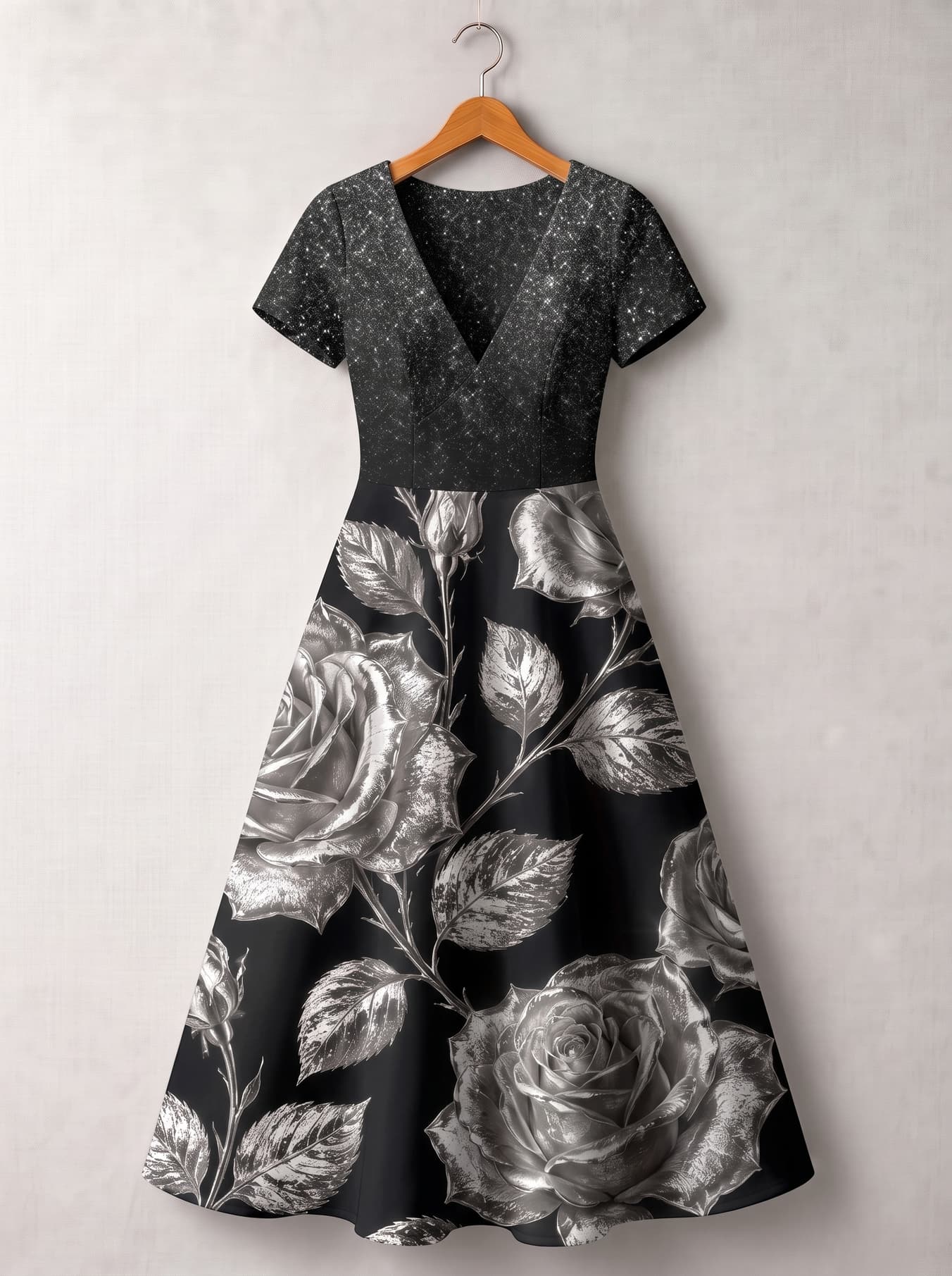"Usiku" Short Sleeve Maxi Dress