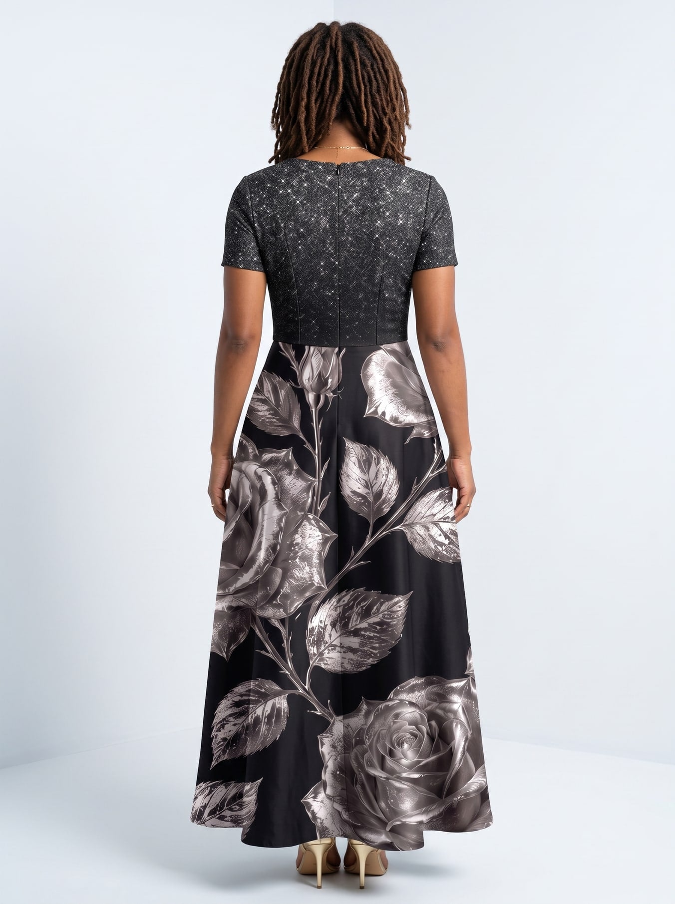 "Usiku" Short Sleeve Maxi Dress