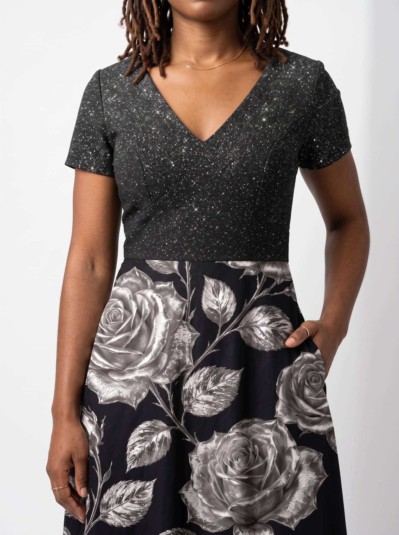 "Usiku" Short Sleeve Maxi Dress
