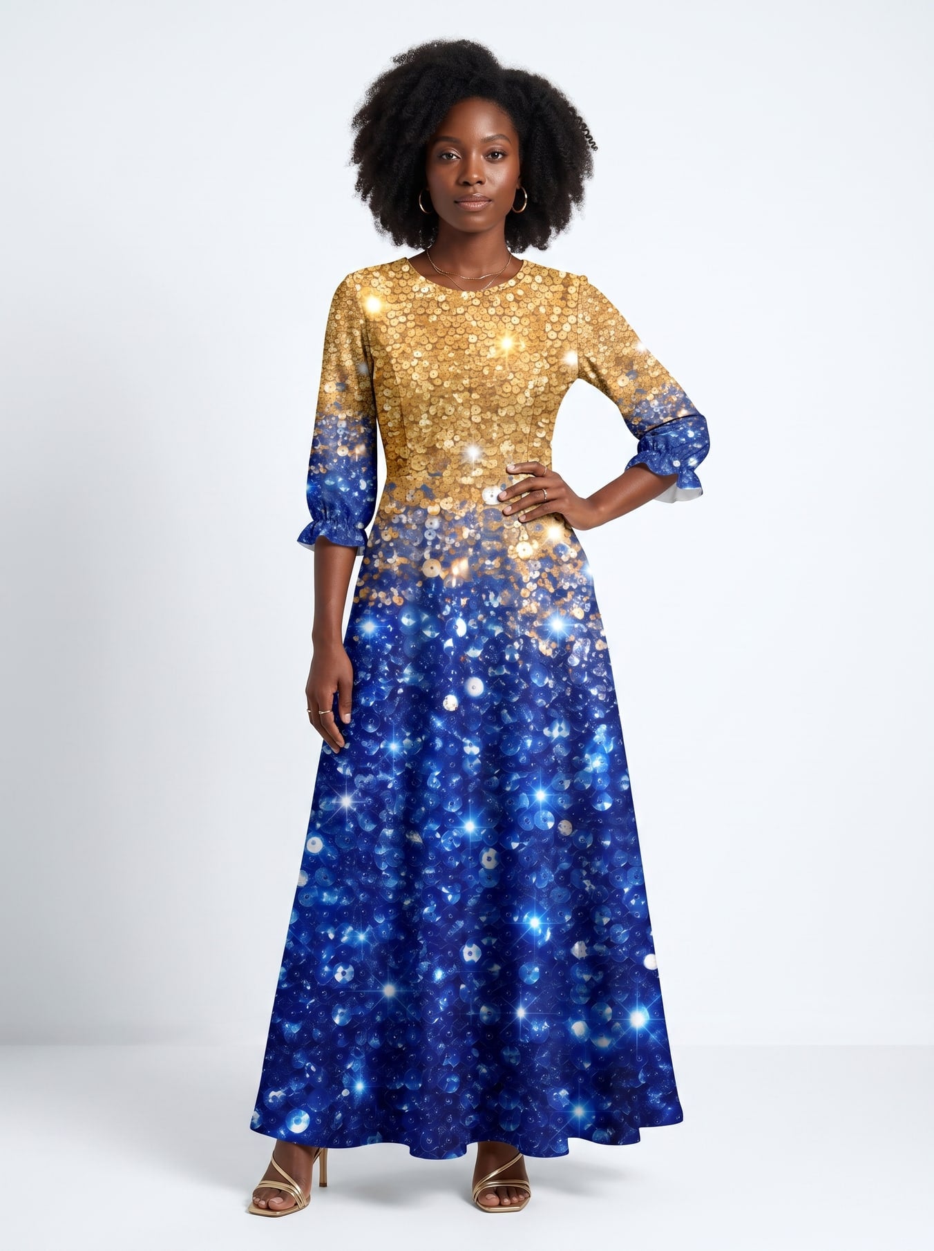 "Angaza" Long Sleeve Maxi Dress