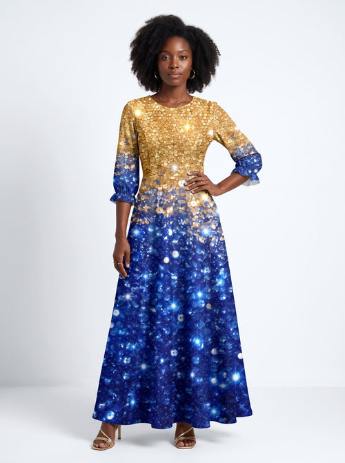 "Angaza" Long Sleeve Maxi Dress