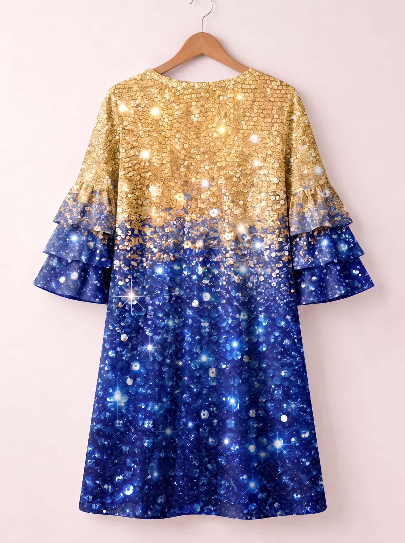 "Angaza" Stacked Ruffle Sleeve Dress