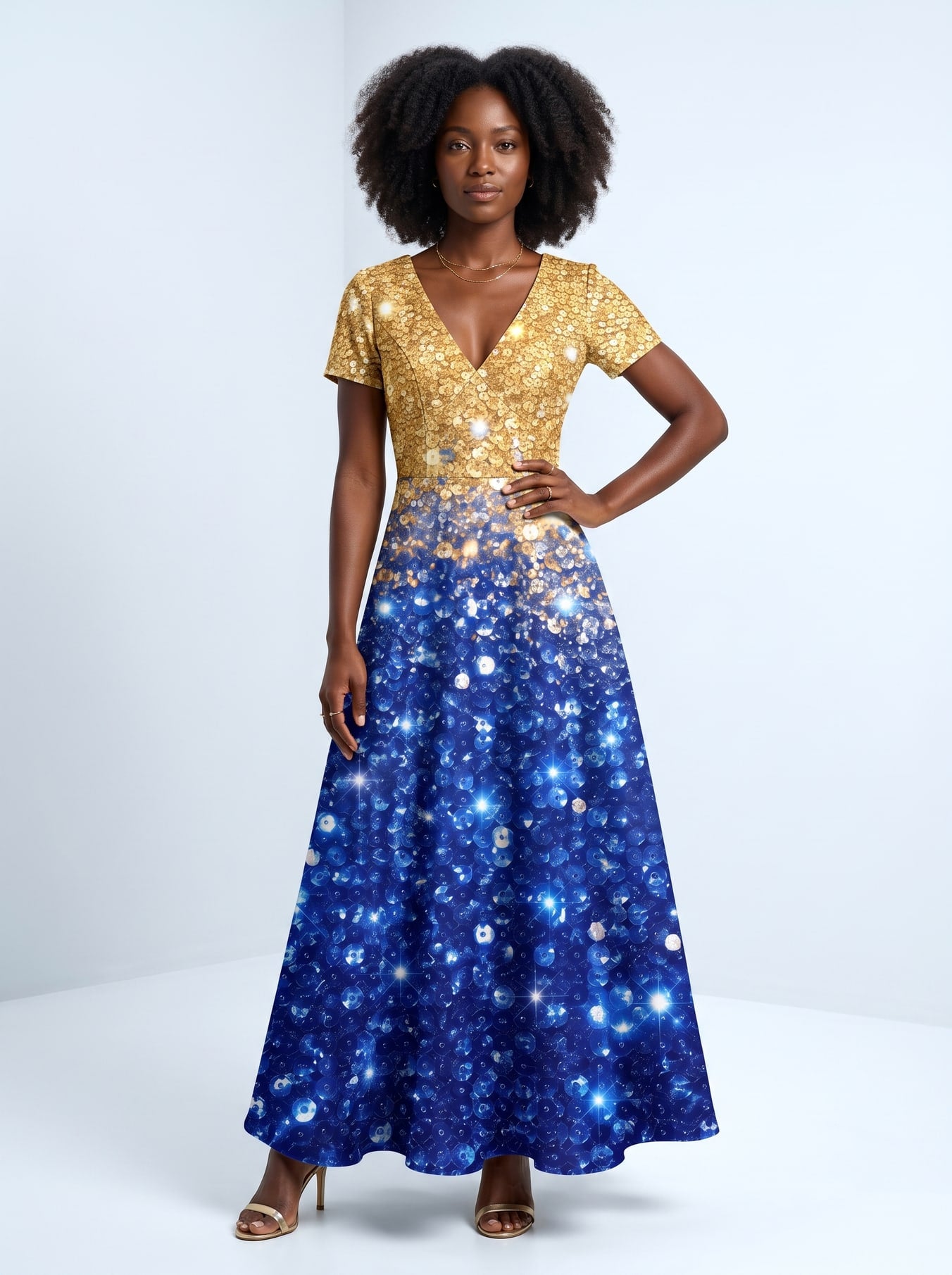 "Angaza" Short Sleeve Maxi Dress