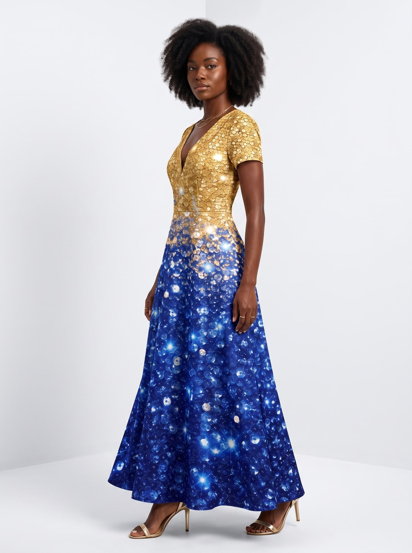 "Angaza" Short Sleeve Maxi Dress