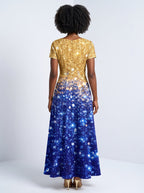 "Angaza" Short Sleeve Maxi Dress Promo