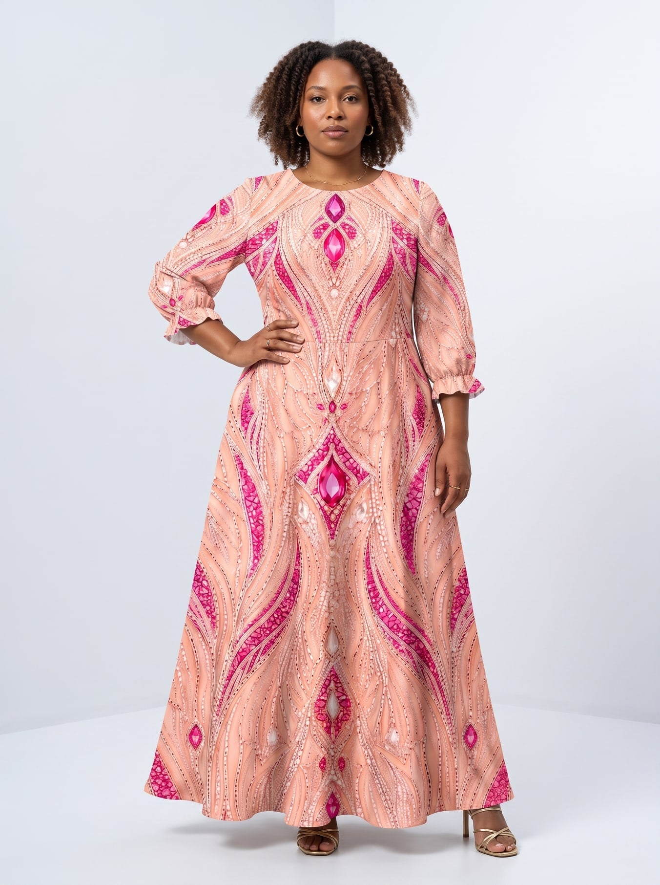 "Vito" Long Sleeve Maxi Dress
