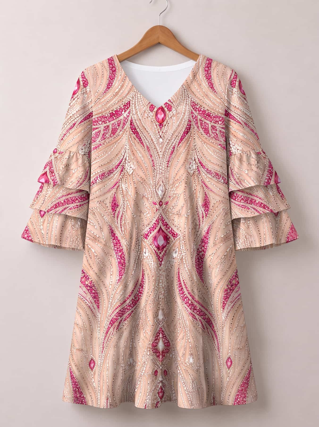 "Vito" Stacked Ruffle Sleeve Dress