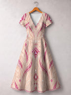 "Vito" Short Sleeve Maxi Dress Promo