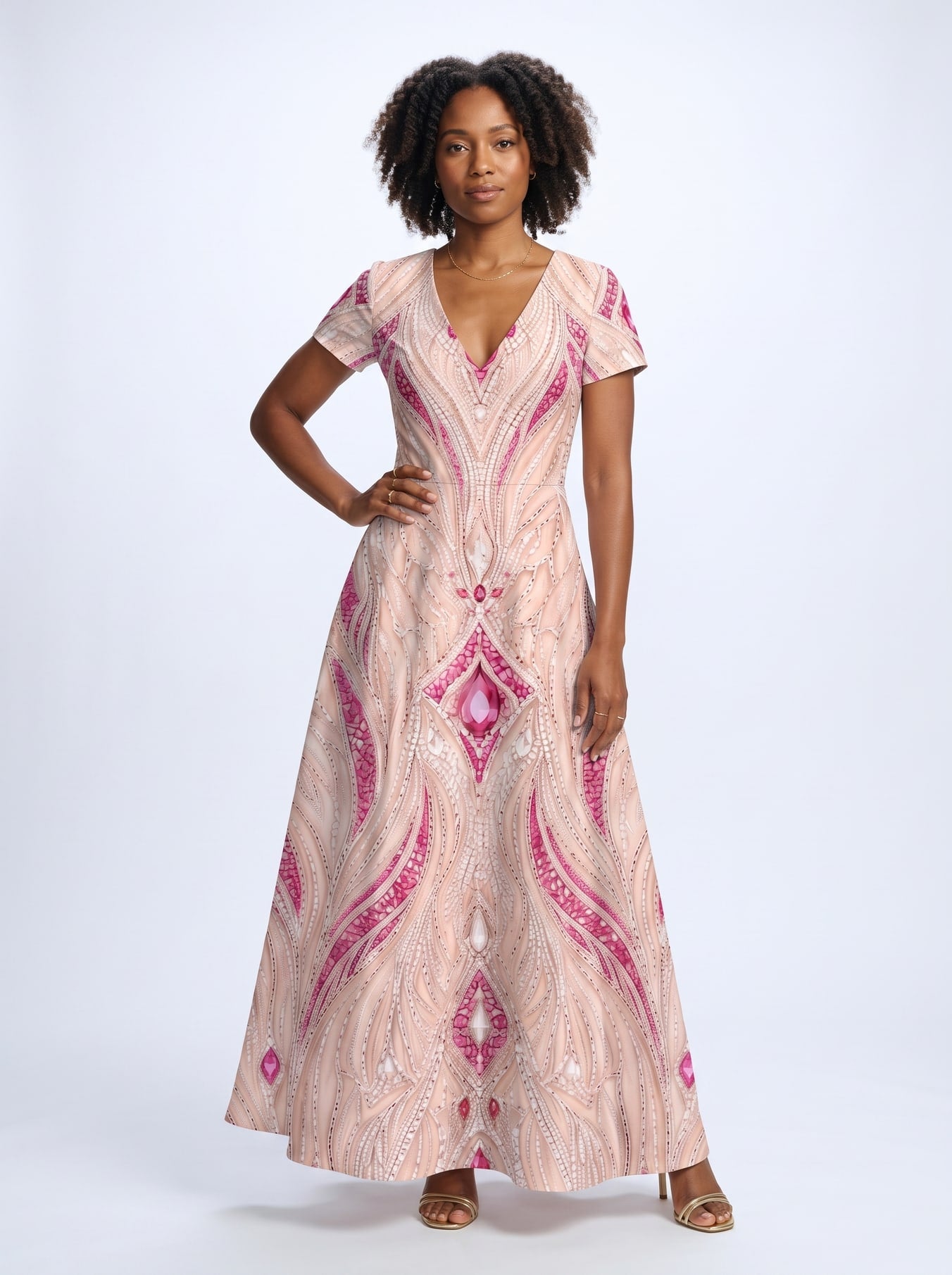 "Vito" Short Sleeve Maxi Dress