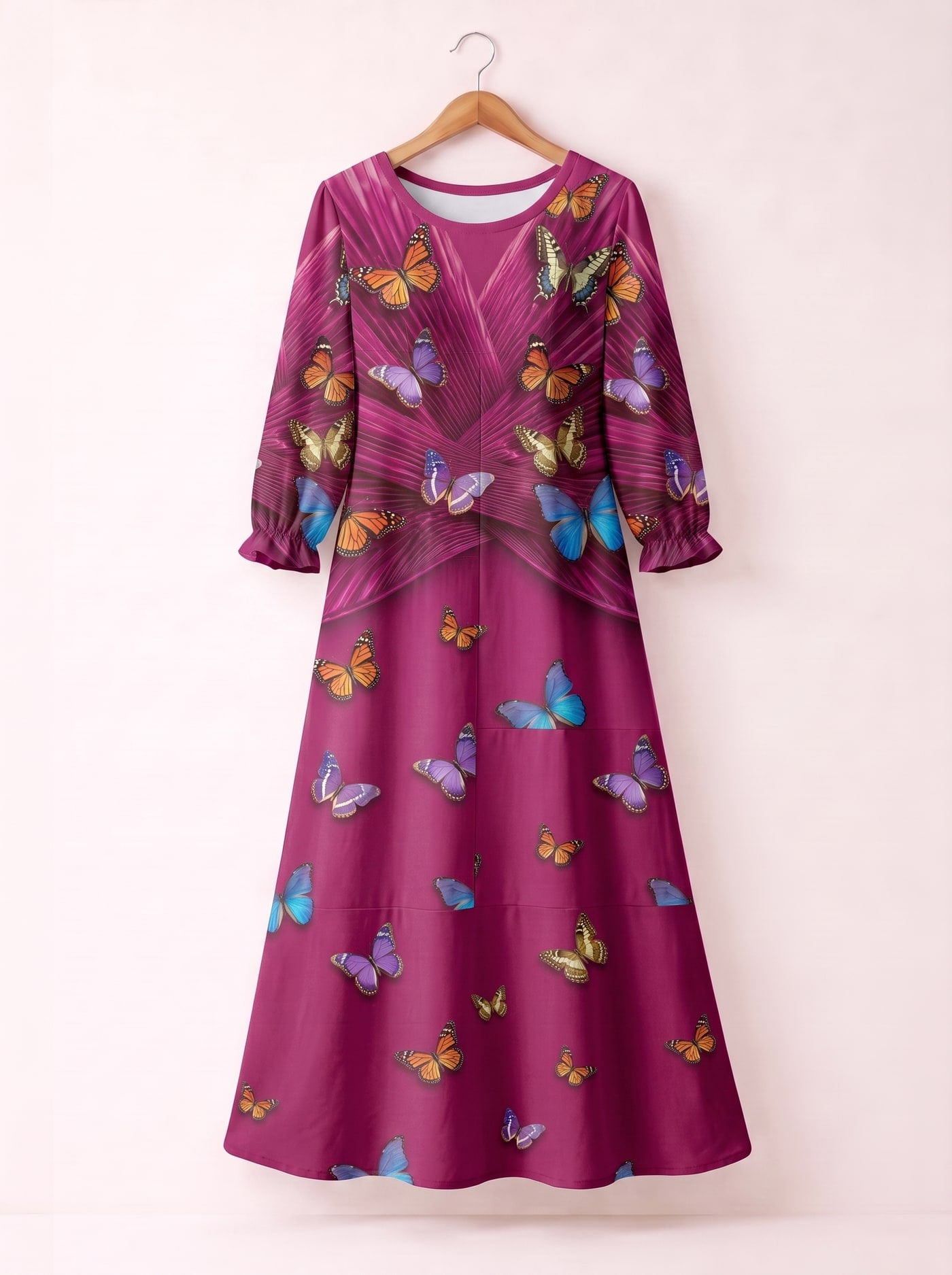 "Kipepeo" Long Sleeve Maxi Dress