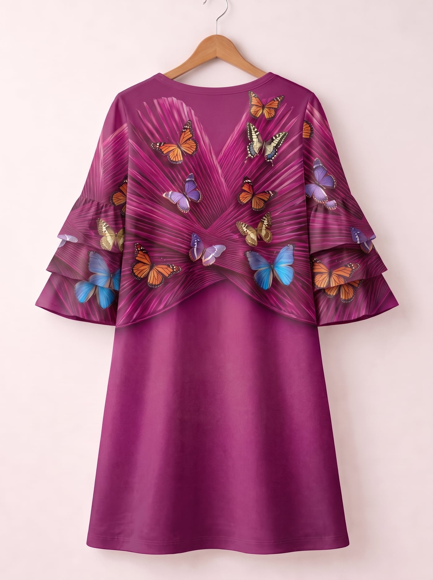 "Kipepeo" Stacked Ruffle Sleeve Dress