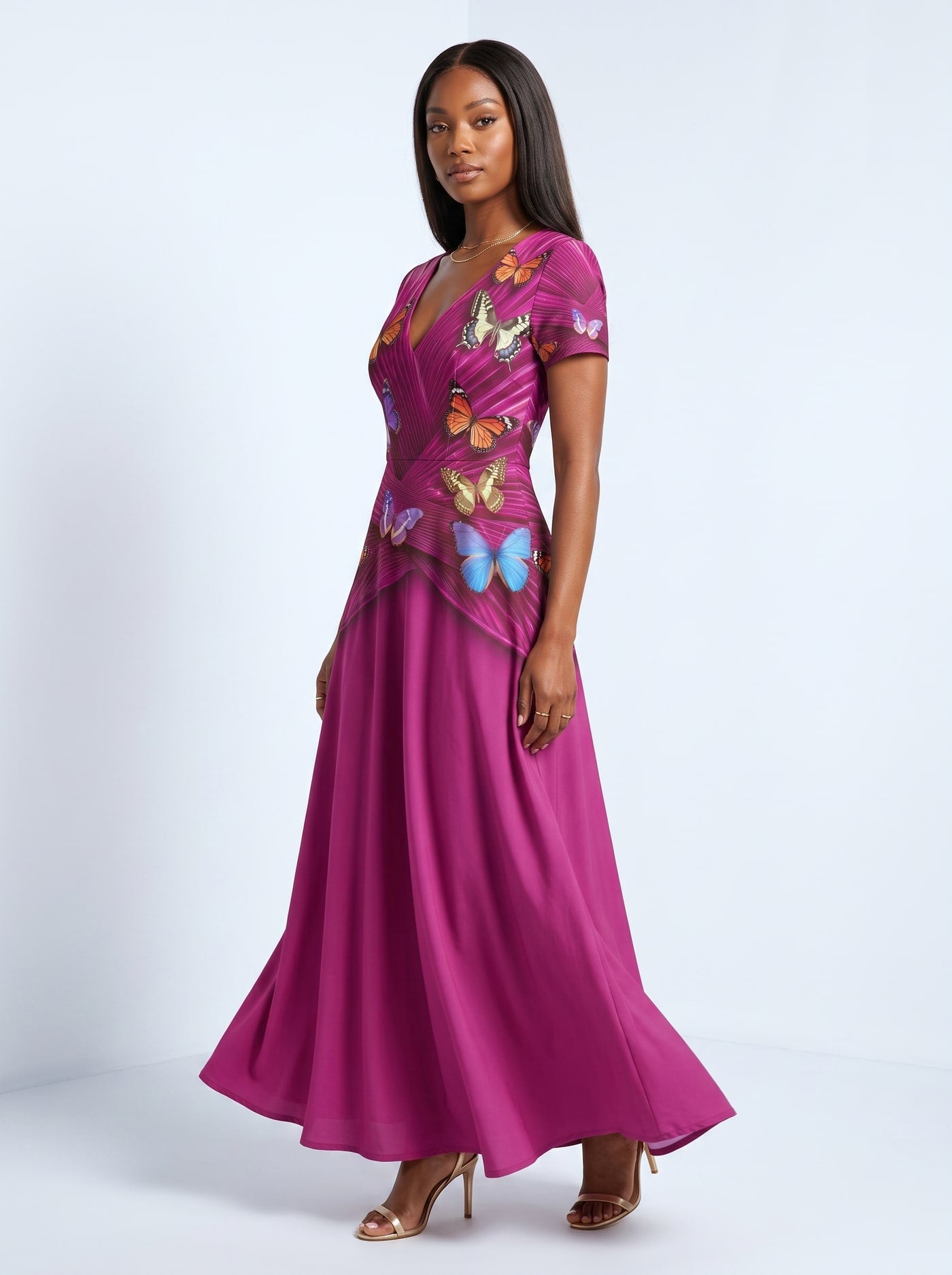 "Kipepeo" Short Sleeve Maxi Dress