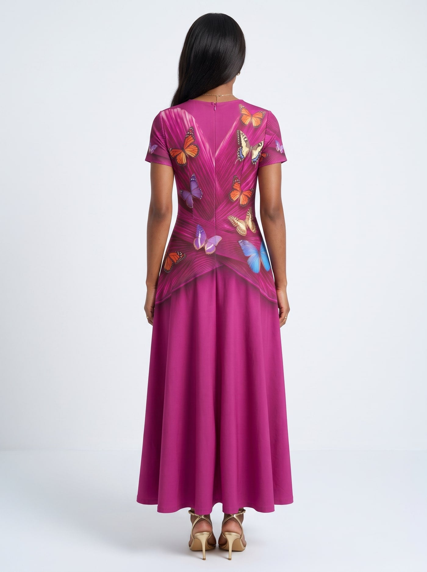 "Kipepeo" Short Sleeve Maxi Dress