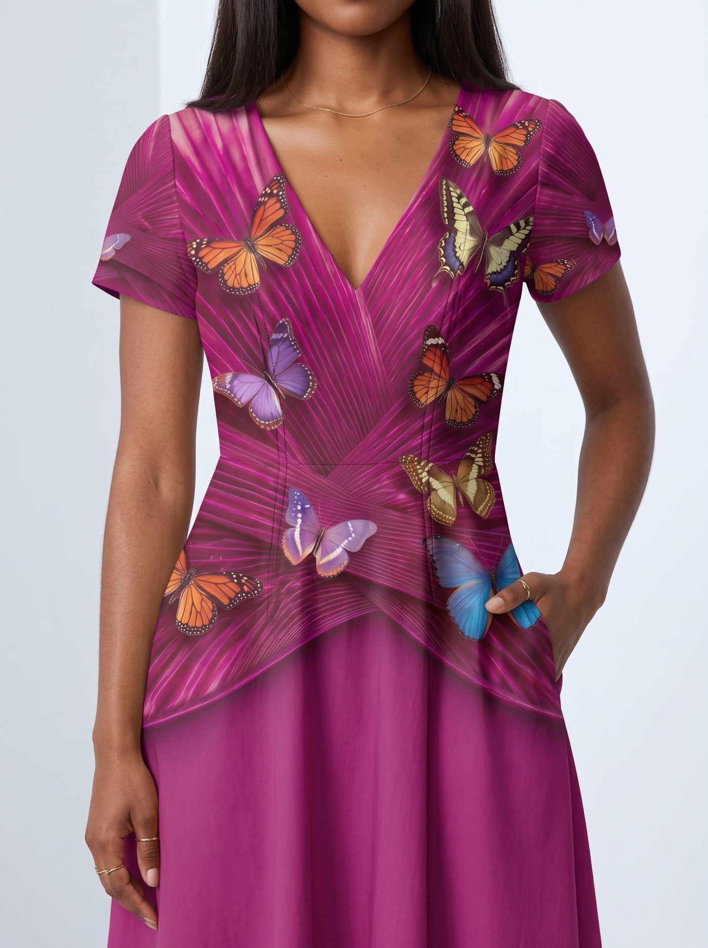 "Kipepeo" Short Sleeve Maxi Dress