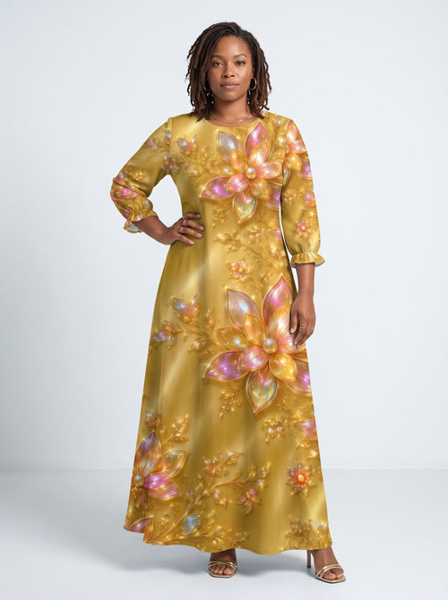 "Angavu" Long Sleeve Maxi Dress