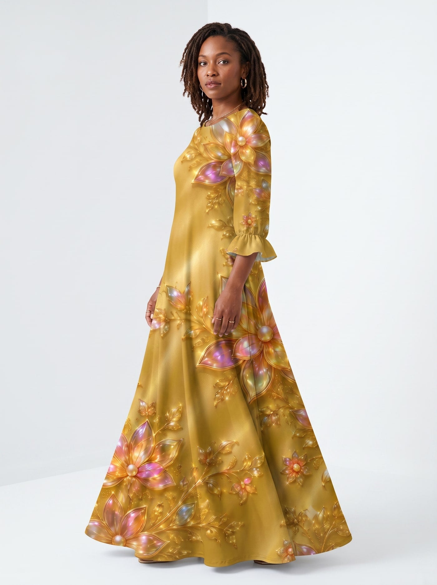 "Angavu" Long Sleeve Maxi Dress