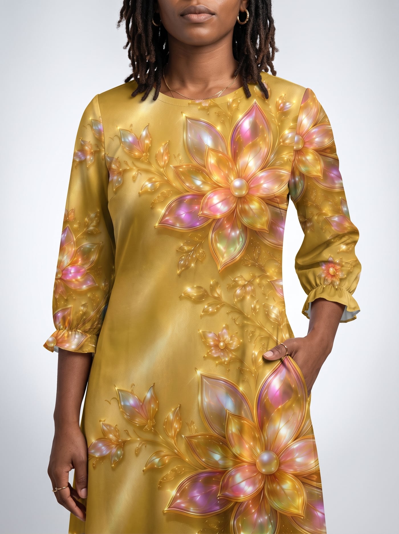 "Angavu" Long Sleeve Maxi Dress