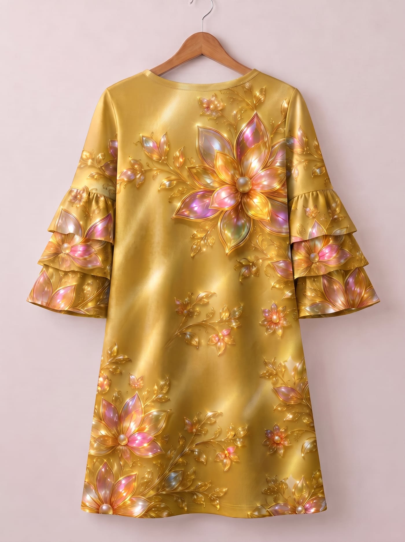 "Angavu" Stacked Ruffle Sleeve Dress