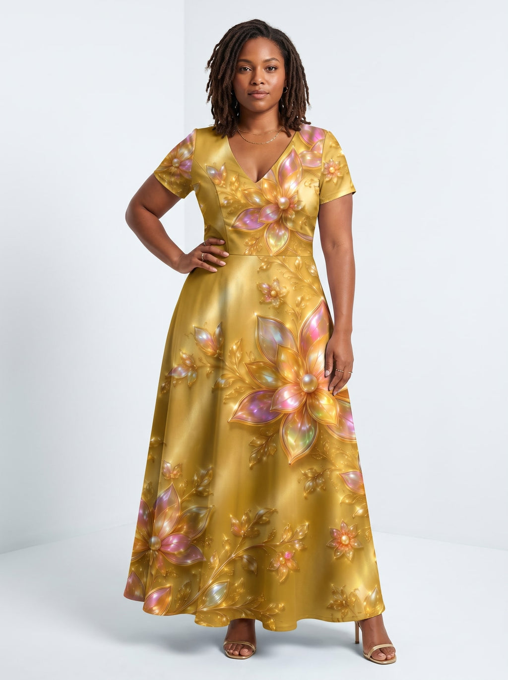 "Angavu" Short Sleeve Maxi Dress Promo