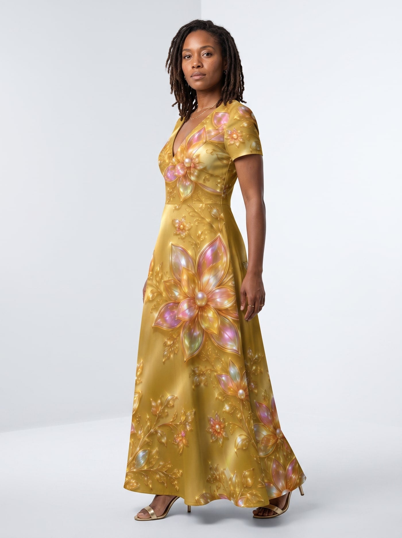 "Angavu" Short Sleeve Maxi Dress