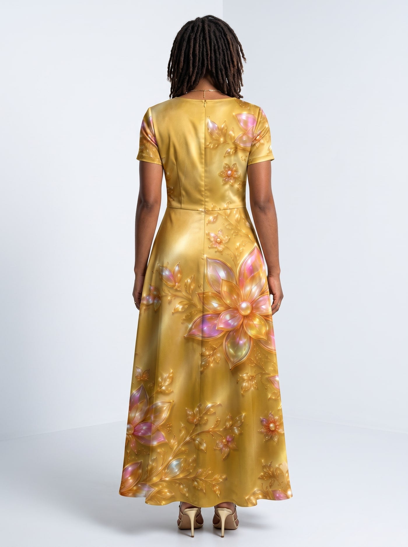 "Angavu" Short Sleeve Maxi Dress