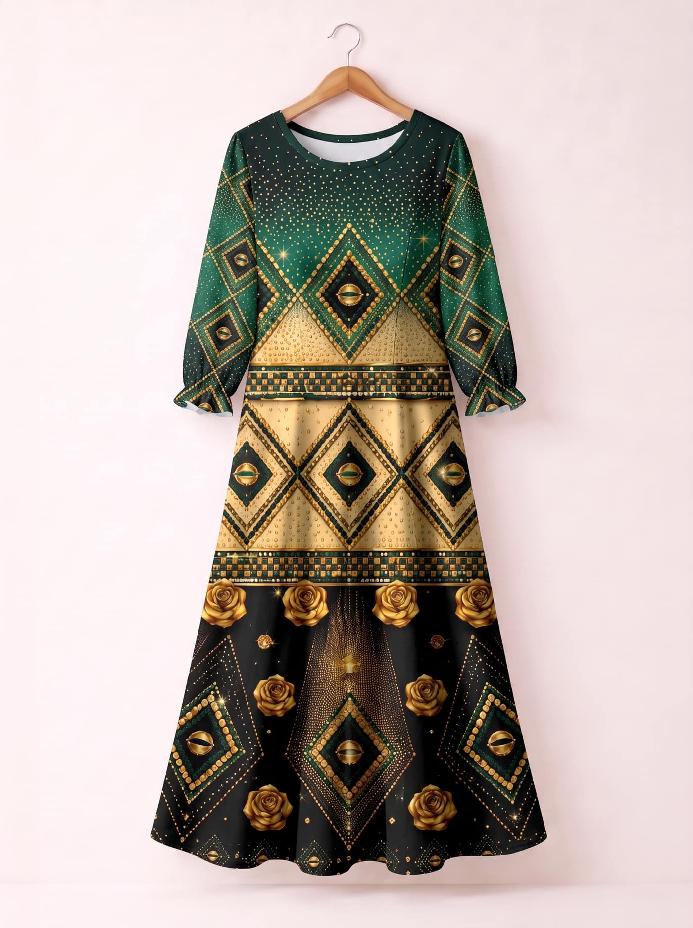 "Kifalme" Long Sleeve Maxi Dress