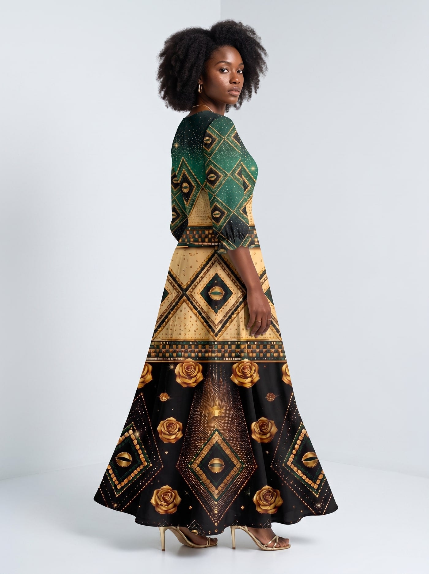 "Kifalme" Long Sleeve Maxi Dress