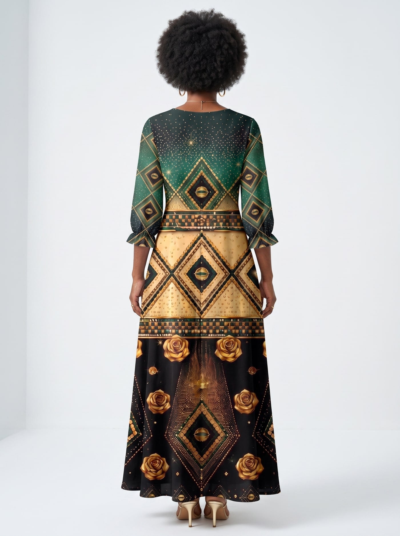 "Kifalme" Long Sleeve Maxi Dress