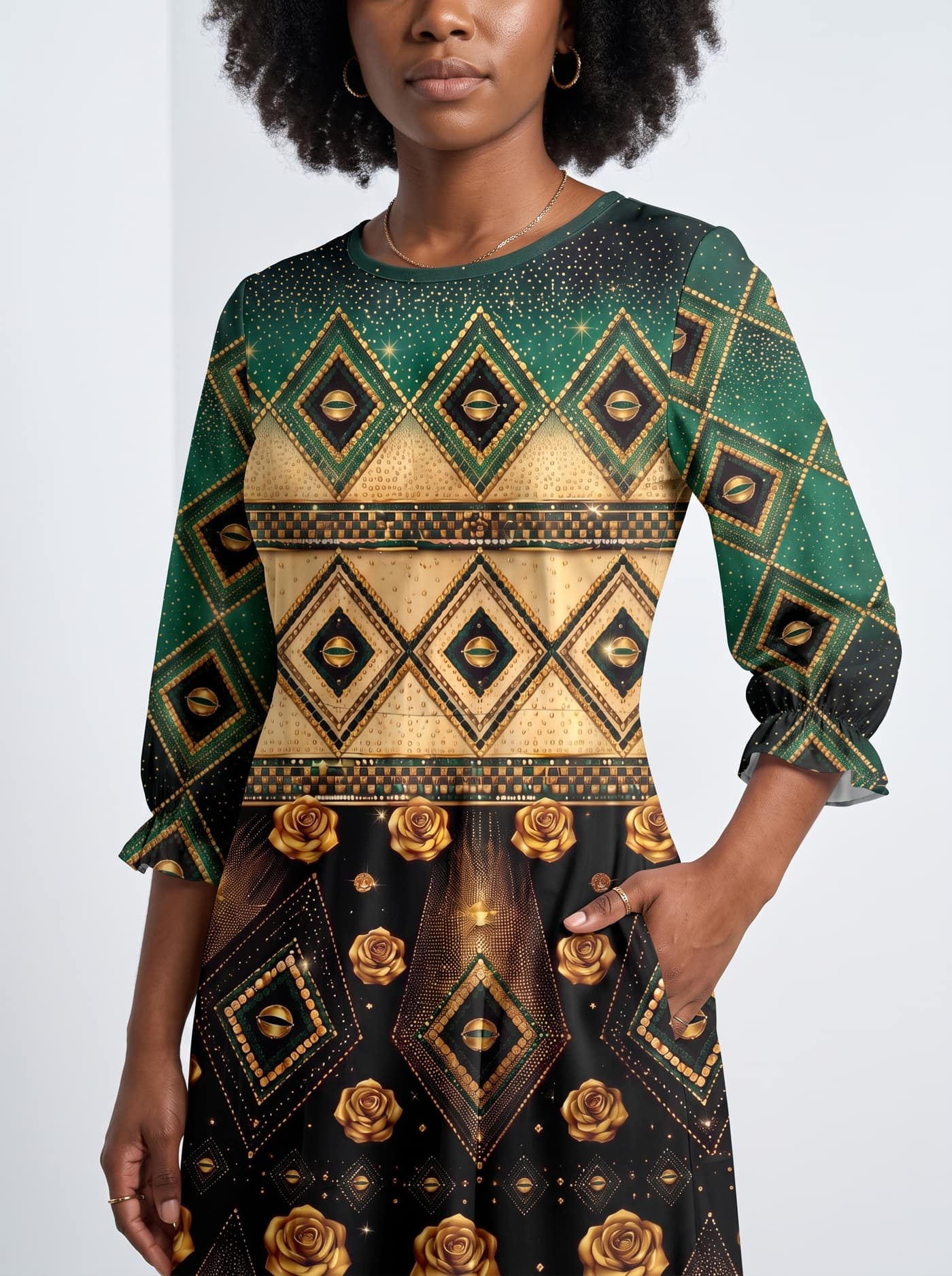 "Kifalme" Long Sleeve Maxi Dress