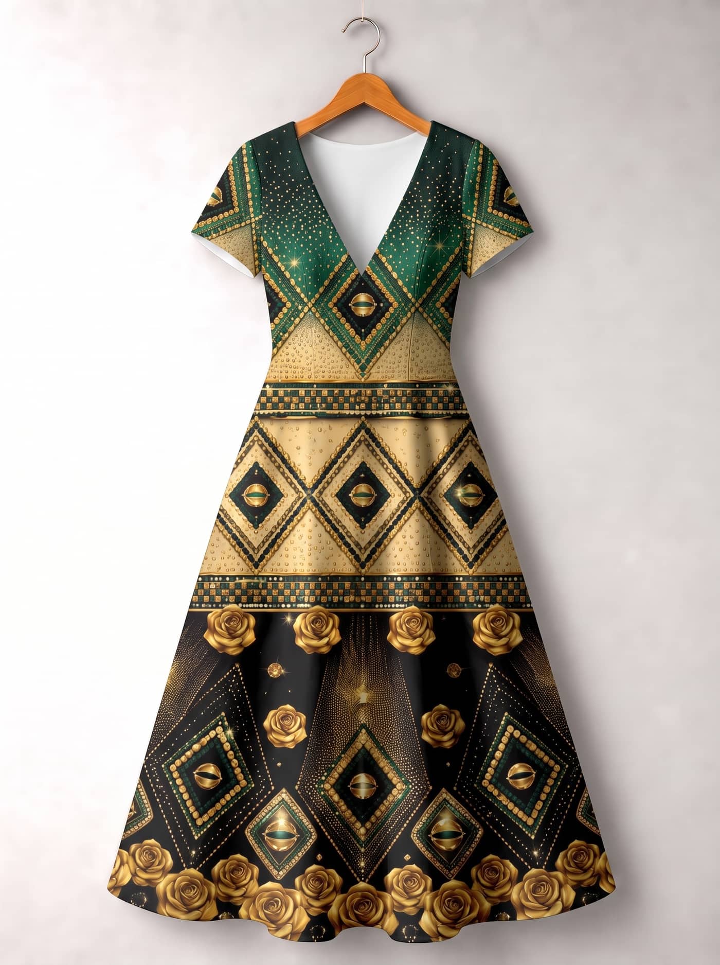 "Kifalme" Short Sleeve Maxi Dress