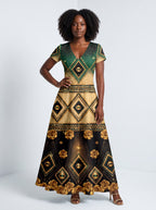 "Kifalme" Short Sleeve Maxi Dress Promo