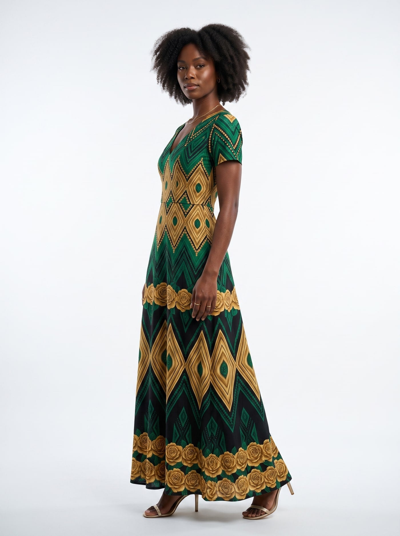 "Kifalme" Short Sleeve Maxi Dress